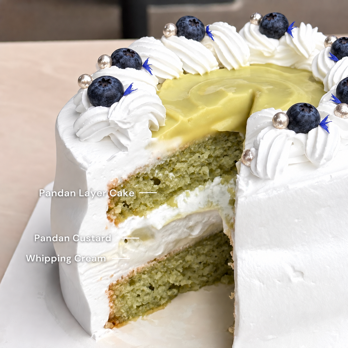 Gentle Bloom Pandan Cake