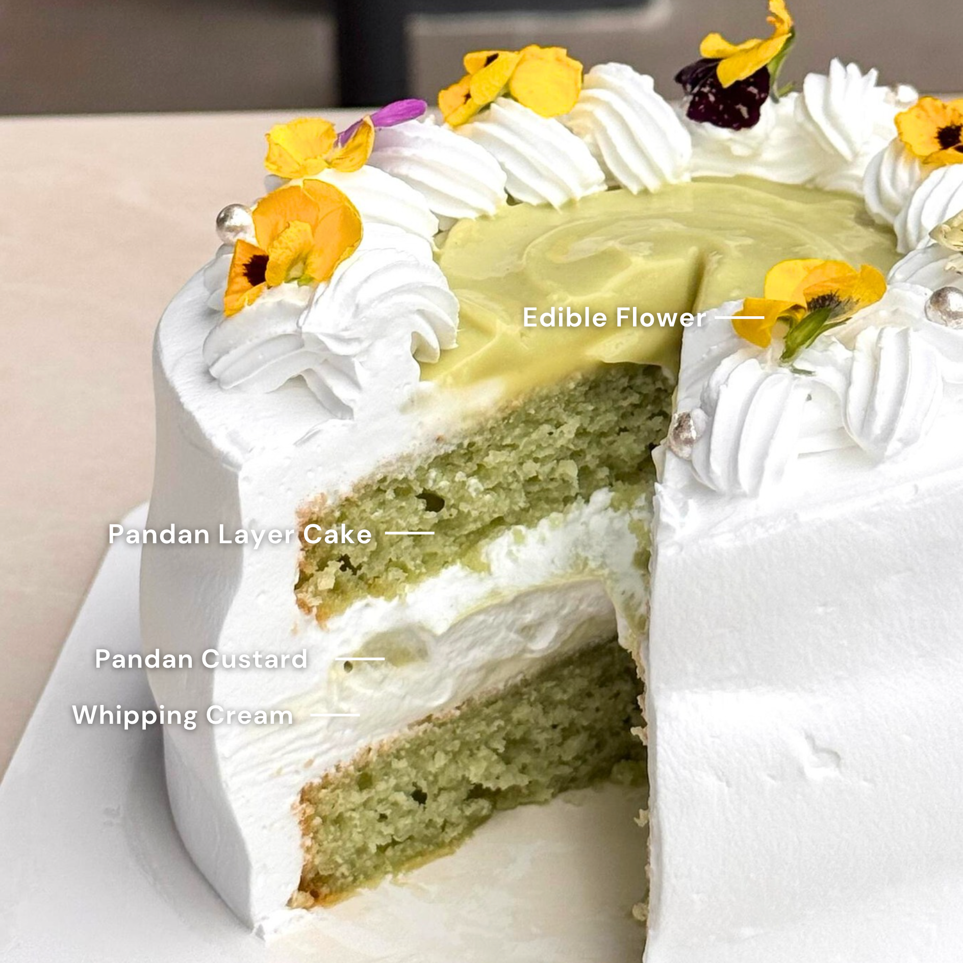 Gentle Bloom Pandan Cake
