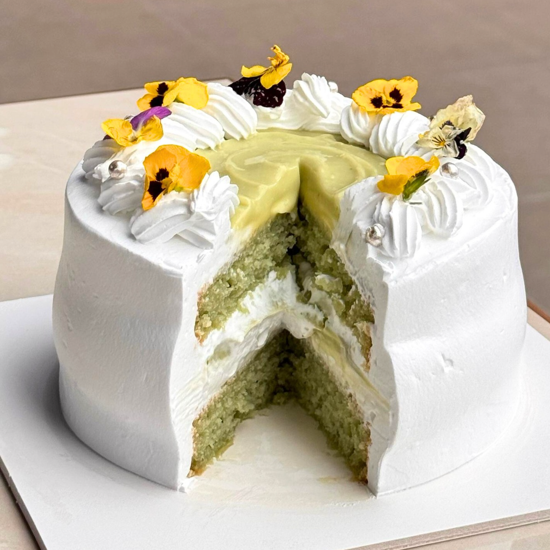 Gentle Bloom Pandan Cake