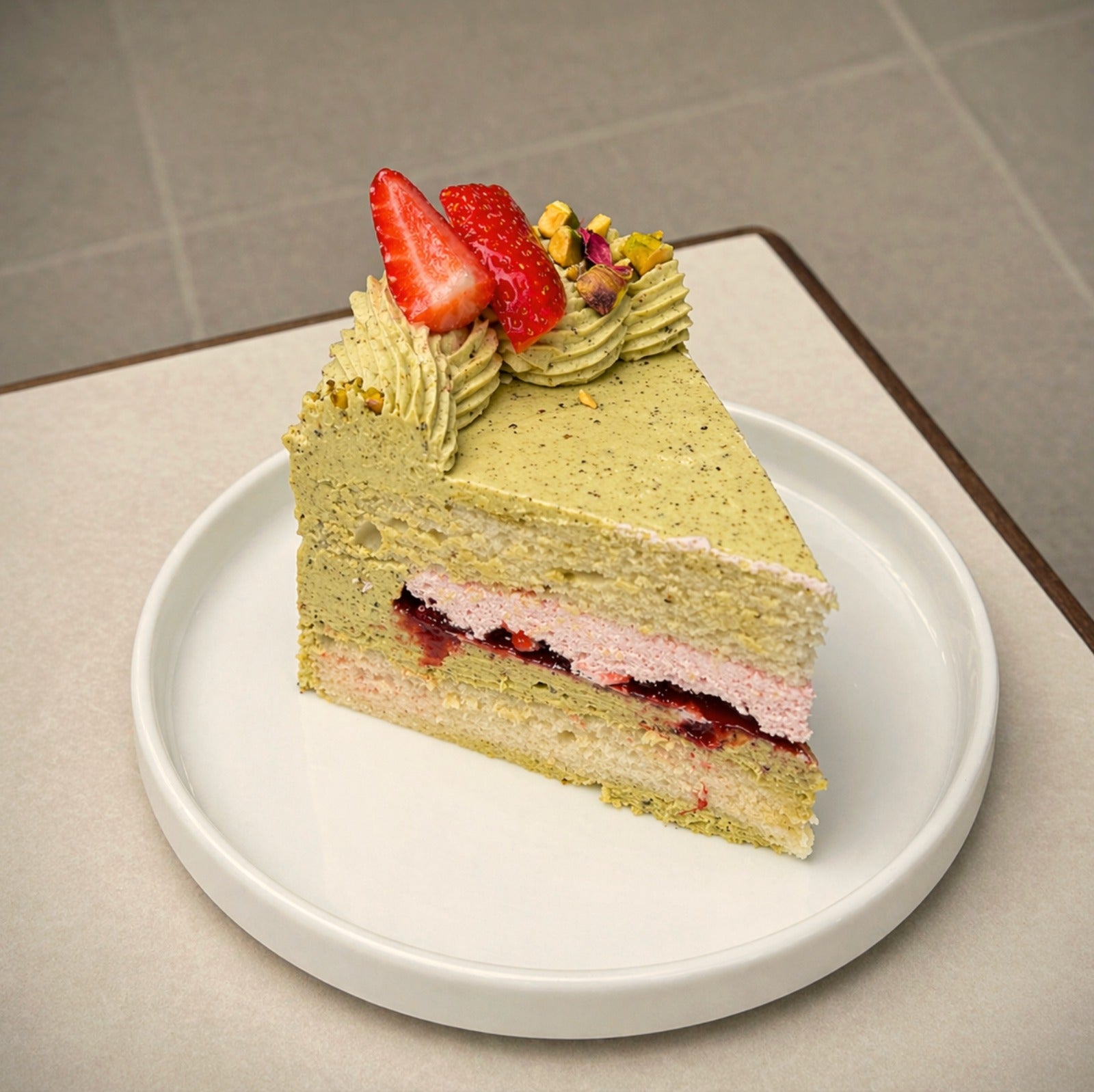 Pistachio Strawberry Cake